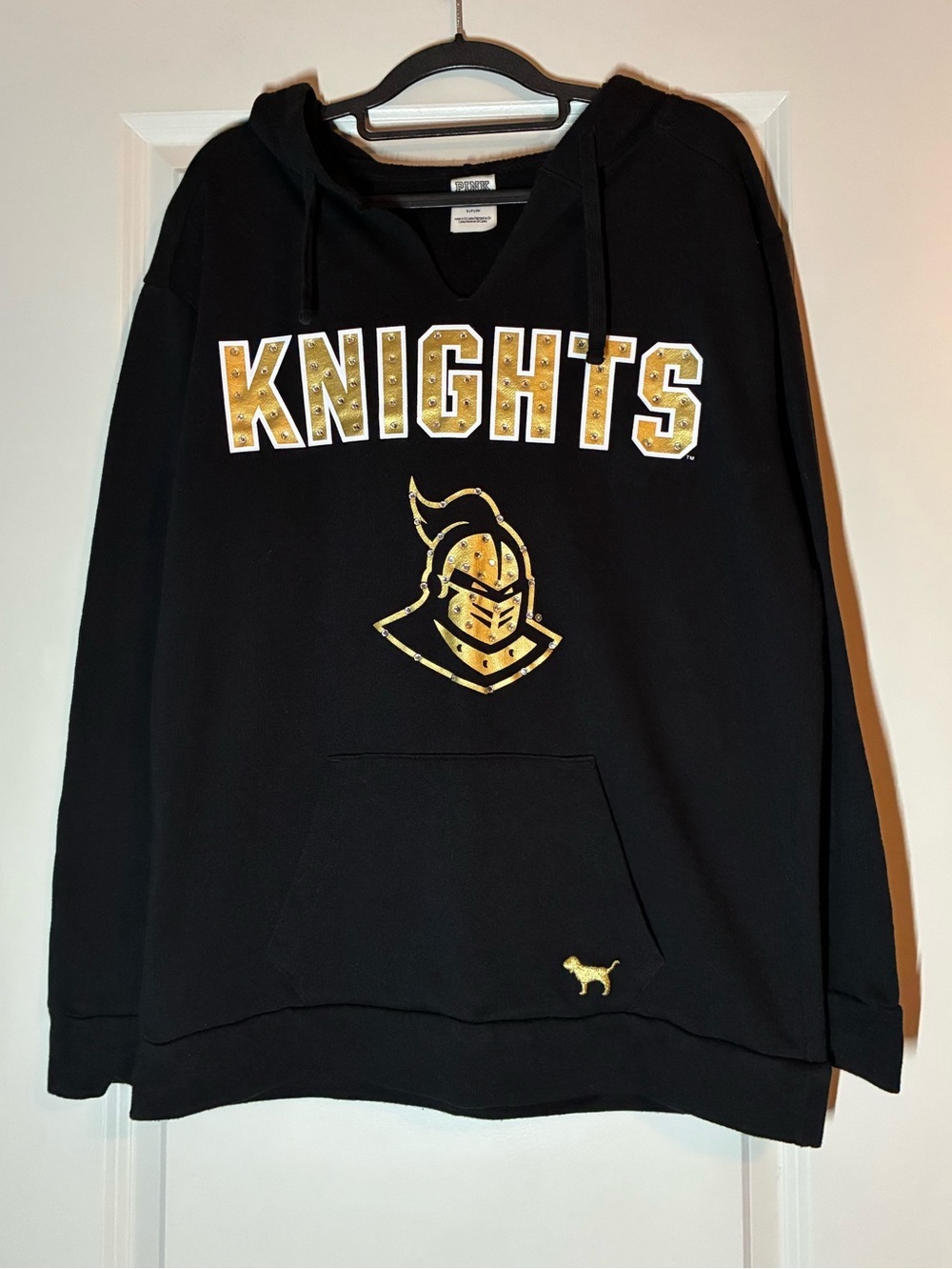 VS PINK UCF Knights Bling Graphic Oversized Hoodie Size S/M